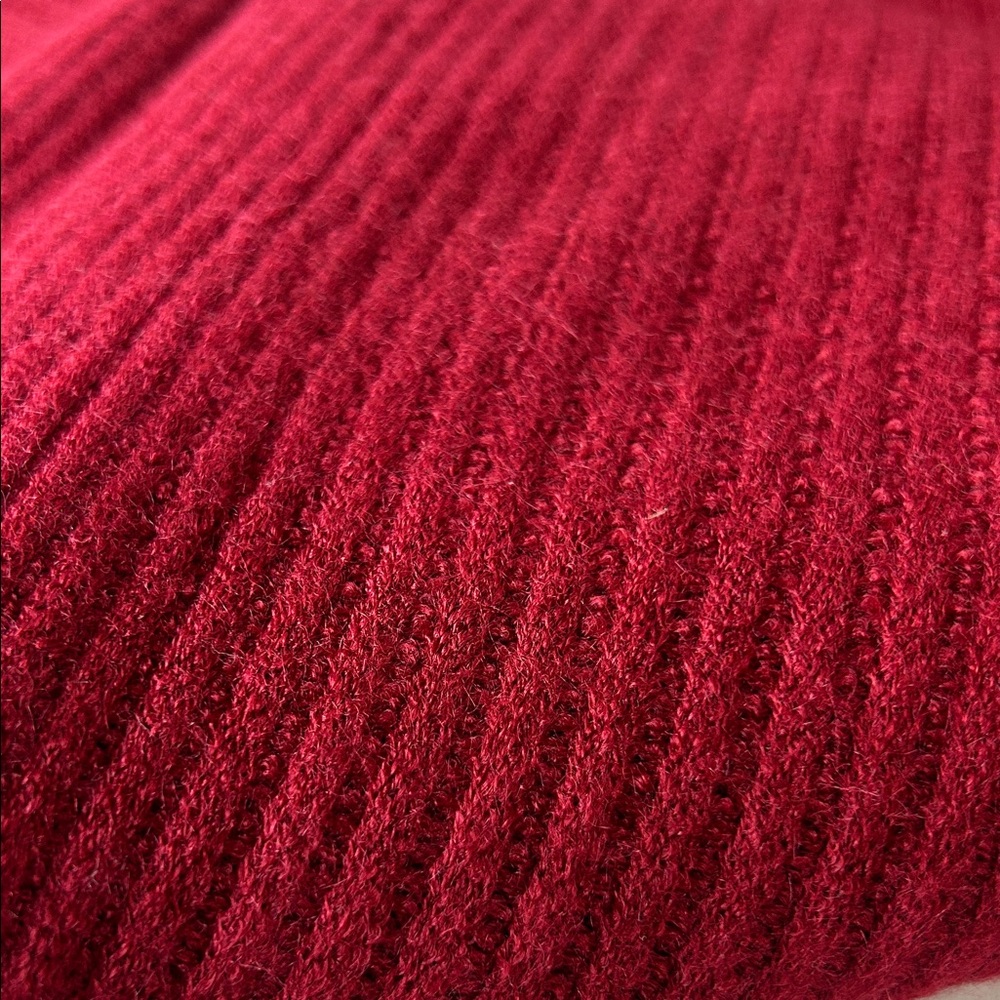 Red Ribbed Fringe Shaw #2060 - Picture 3 of 5